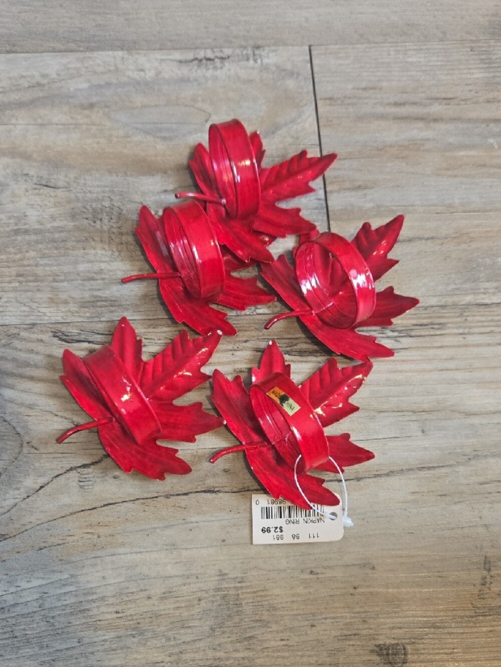 Maple Napkin Rings - Set Of 5 - Picture 3 of 4